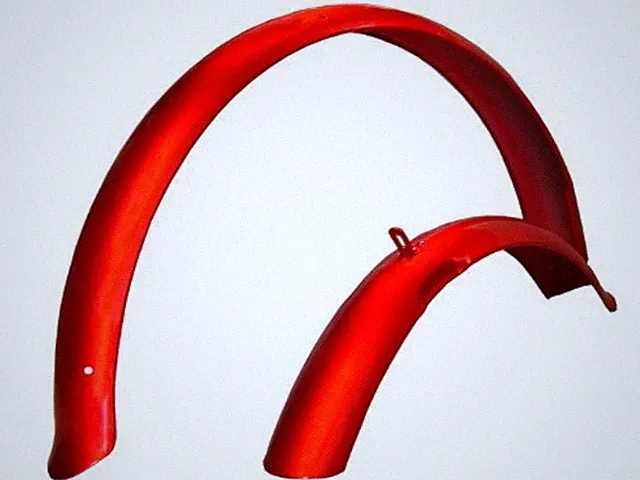 Firmstrong Beach Cruiser Bicycle Fender Set, Front and Rear 26" Red