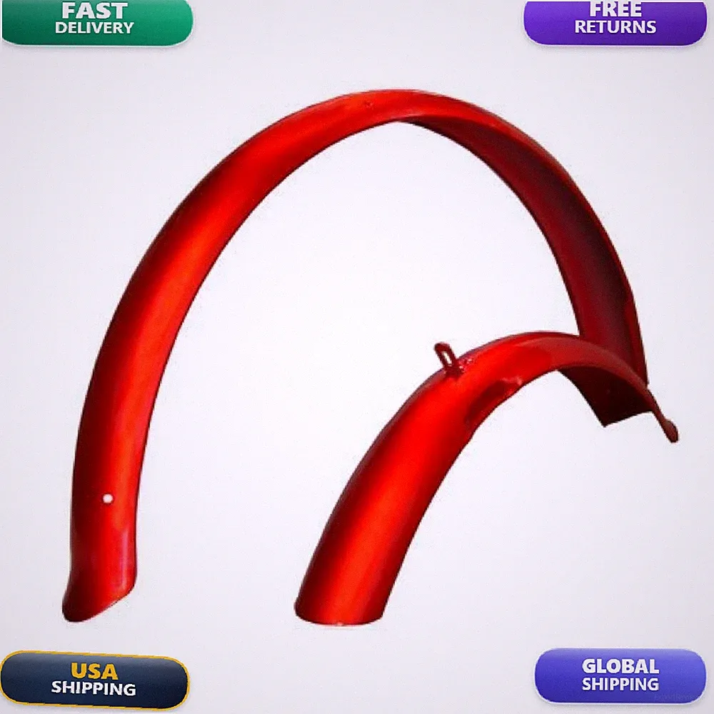 Firmstrong Beach Cruiser Bicycle Fender Set Front/Rear Red 26