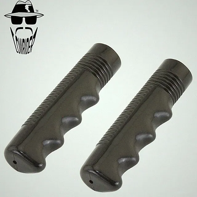 Original Lowrider 7/8" x 115mm Black Handlebar Grips Pair Cruiser Chopper Bike.