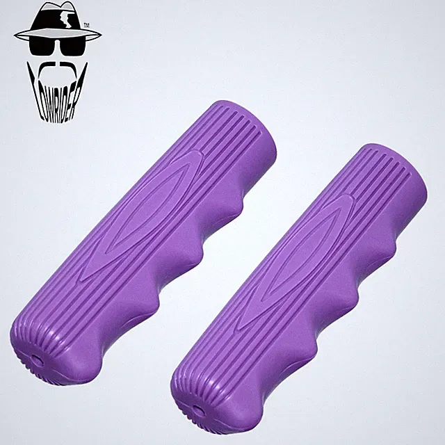 Original Lowrider 7/8" x 115mm Purple Finger Groove Handlebar Grips Pair Cruiser