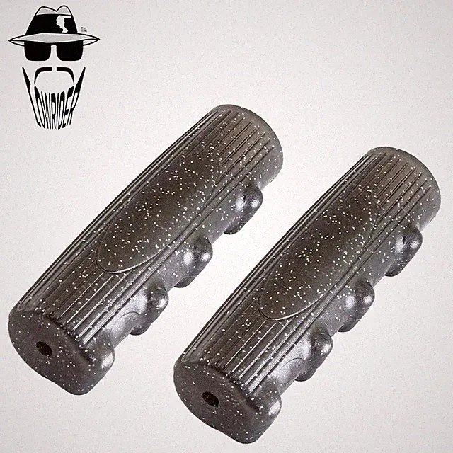 Original Lowrider 7/8" x 116mm Sparkle Black Rubber Finger Groove Bicycle Grips.