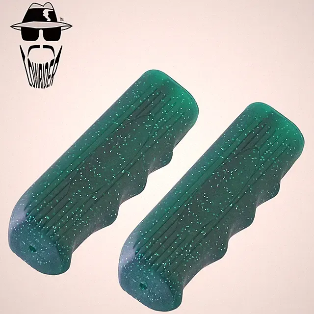 Original Lowrider 7/8" x 116mm Sparkle Green Custom Finger Groove Bicycle Grips